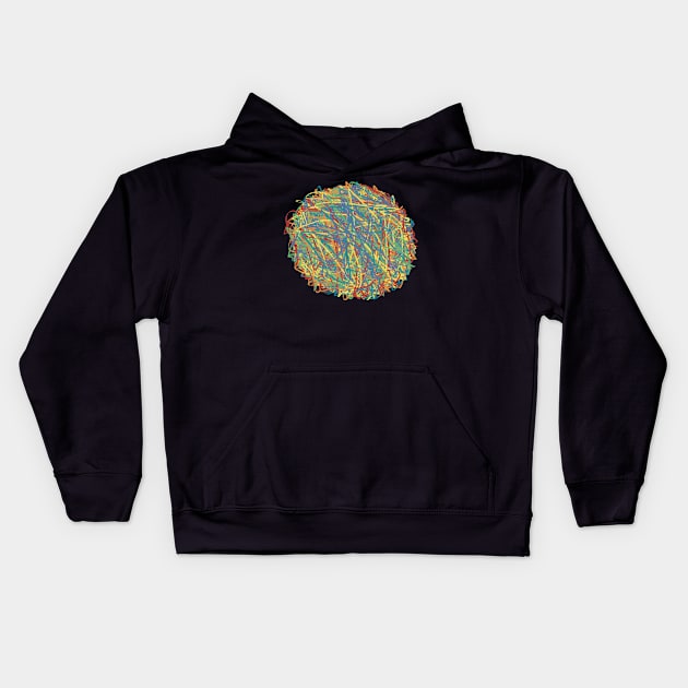 Rainbow Rubber Band Ball Kids Hoodie by ra.blob